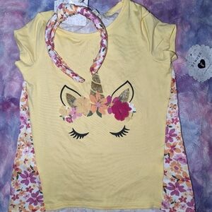 Unicorn T-Shirt With Matching Headband